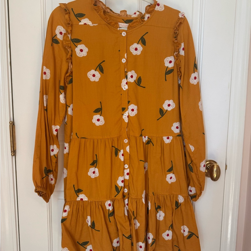 Floral Mustard Pink Chicken Dress